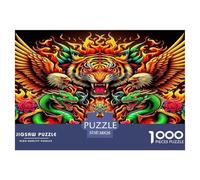 Tiger And Dragon Puzzle 1000 Pièces Pour Adultes Et Enfants Animal Jeu De Création Et Logique Pour Enfants 1000 Pieces Pour Jeux D'activités Familiales Cadeau Pour Femme, Homme, Couple Et Amie 38x26cm