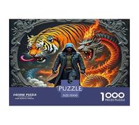 Tiger And Dragon Puzzles 1000 Pièces Pour Adultes Et Enfants Animal De L'art De La Décoration Moderne Jeu Cadeau Unique 1000 Pieces Décoration De La Maison - Décoration Murale Cadeaux Cadeaux De Voyag