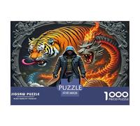 Tiger And Dragon Puzzles 1000 Pièces Pour Adultes Et Enfants Animal De L'art De La Décoration Moderne Jeu Cadeau Unique 1000 Pieces Décoration De La Maison - Décoration Murale Cadeaux Cadeau Pour Femm
