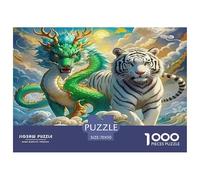 Tiger and Dragon Puzzles 1000 Pièces pour Adultes Et Enfants Animal Jeu De Création Et Logique pour Enfants 1000 Pieces Activité Relaxante Cadeau pour Femme, Homme, Couple Et Amie 70x50cm/1000pcs