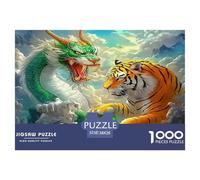 Tiger and Dragon Puzzles 1000 Pièces pour Adultes Et Enfants Animal Jeu De Création Et Logique pour Enfants 1000 Pieces Activité Relaxante Cadeau d'anniversaire 38x26cm/1000pcs