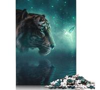 Tiger and Humming Bird Puzzle 1000 Pièces Cadeau Unique Jeu Éducatif Défi Jouet À De Qualité Supérieure Peinture Art pour Adultes Enfants 1000pcs (38x26cm)
