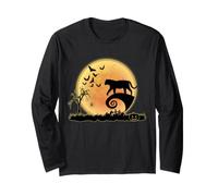Tiger and Moon Scary Animals Funny Halloween Costume Manche Longue
