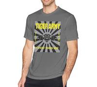Tiger Army Men's Fashion Cotton Crew Neck Short Sleeve T-Shirt Deep Heather Manches Courtes(3X-Large)
