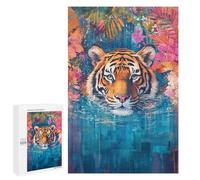 Tiger Art Print Poster-2 Puzzle 1000 Pièces Educa Jouet en Bois Cadeau Unique Décoration Intérieure Jeu Éducatif Challenge Toy Adultes Et Enfants À Partir De 14 Ans 1000 PCS