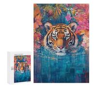 Tiger Art Print Poster-2 Puzzle 300 Pièces Educa Jouet en Bois Cadeau Unique Décoration Intérieure Jeu Éducatif Challenge Toy Adultes Et Enfants À Partir De 14 Ans 300 PCS