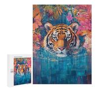 Tiger Art Print Poster-2 Puzzle 500 Pièces Educa Jouet en Bois Cadeau Unique Décoration Intérieure Jeu Éducatif Challenge Toy Adultes Et Enfants À Partir De 14 Ans 500 PCS