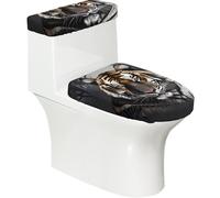 Tiger at Rest Lot de 2 couvercles de WC souples et réutilisables pour toilettes en forme de U/O, décoration de salle de bain