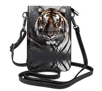 Tiger at rest Petit sac à bandoulière, sac à main imprimé pour téléphone portable avec fentes pour cartes, sac à main d'épaule avec sangle, noir, taille unique