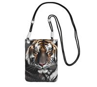 Tiger at Rest - Sac à bandoulière pour téléphone portable - Pour homme et femme - Mini sac à main étanche pour téléphone portable - Petit, Noir , Taille unique