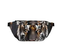 Tiger At Rest Sac banane à bandoulière Grande capacité, imperméable et résistant à la poussière, fermeture éclair sécurisée, adapté pour les voyages et les activités de plein air.