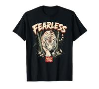 Tiger Bamboo Ink Art Vintage Graphic Tee T-Shirt