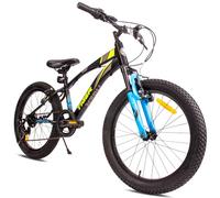 Tiger Bike Vélo pour Enfant pour garçon 20 Pouces Taille de Roue au Choix 6 Vitesses Shimano Vélo Enfant de 6 à 10 Ans Hauteur réglable (Noir Vert Bleu)