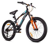 Tiger Bike Vélo pour Enfant pour garçon 20 Pouces Taille de Roue au Choix 6 Vitesses Shimano Vélo Enfant de 6 à 10 Ans Hauteur réglable (Noir Turquoise Gris Orange)