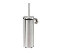 Tiger Boston, Brosse WC en Acier Inoxydable, Balai Brosse Toilettes, Reservoir Amovible Interne en Plastique, avec Couvercle, Fixation Murale avec ou sans perçage, tête de Brosse remplaçable.