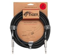 Tiger Câble d'instrument de guitare 6 m - Jack mono vers jack 1/4" - Connecteurs en cuivre - Câble blindé à faible bruit pour guitare électrique, basse, clavier, ampli