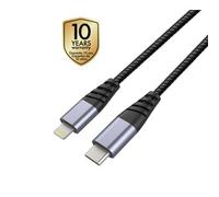 TIGER CABLE ULTRA RESISTANT TYPE C/LIGHTNING MFI 1.2M GRIS