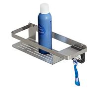 Tiger Caddy Étagère de Douche avec Crochet, Étagère panier de Bain, Acier inoxydable brossé, 32 x 7,2 x 10,6 cm