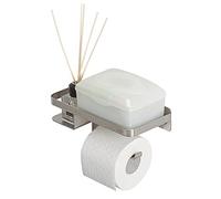 Tiger Caddy Porte-Rouleau Papier Toilette avec Tablette 24 cm Acier Inoxydable Brossé