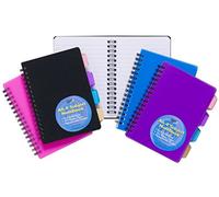 Tiger Cahier à anneaux en format A6, divisé en 4 sections, avec couverture en plastique