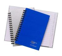 Tiger Cahier à spirales Index Manuscript Carnet A6 Bleu avec 80 feuilles papier 60 g/m²