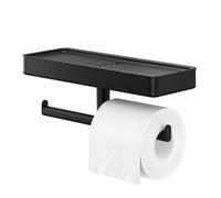 Tiger Carv Porte-rouleau papier toilette avec tablette Noir 800240