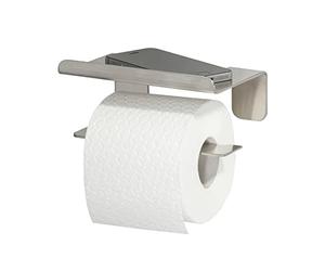 Tiger Colar, Porte-Rouleau Papier Toilette avec Tablette, Acier Inoxydable brossé 7.6 x 16 x 10.3 cm