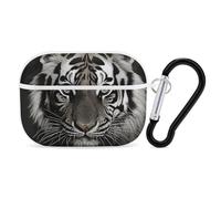 Tiger Coque rigide pour Airpod Pro - Protection complète contre les chutes avec porte-clés - Compatible avec AirPod Pro 2e/1ère génération, LED avant visible, blanc