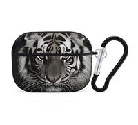 Tiger Coque rigide pour Airpod Pro - Protection complète contre les chutes avec porte-clés - Compatible avec AirPod Pro 2e/1ère génération, LED avant visible, noir
