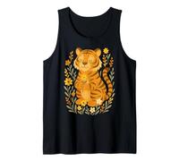 Tiger De Dessin Animé Mignon Tenant Une Fleur Débardeur
