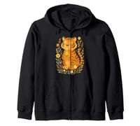 Tiger De Dessin Animé Mignon Tenant Une Fleur Sweat à Capuche