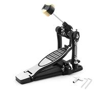 Tiger DHW70-CM Pédale de Grosse Caisse Simple, Double Chaîne - Chromé | Batte 3 Faces, pour Batterie Acoustique/Électronique, Angle du Plateau et Ressort Réglables, Plaque de Base, Éperons et Butée