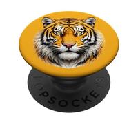 Tiger Face Wildlife Gros Chat grognant prédateur Jungle Art PopSockets PopGrip Adhésif