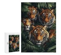 Tiger Family in Jungle Puzzle 1000 Pièces Educa Jouet en Bois Cadeau Unique Décoration Intérieure Jeu Éducatif Challenge Toy Adultes Et Enfants À Partir De 14 Ans 300 PCS