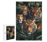 Tiger Family in Jungle Puzzle 1000 Pièces Educa Jouet en Bois Cadeau Unique Décoration Intérieure Jeu Éducatif Challenge Toy Adultes Et Enfants À Partir De 14 Ans 1000 PCS