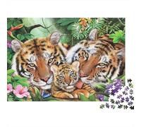 Tiger Family Puzzle 1000 Pièces avec Clic Parfait, Puzzles pour Adultes Tiger Familyconcentration Training Puzzle pour La Décoration Murale Et Les Cadeaux, Secret Santa Orig
