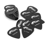 Tiger GAC56-BK 12 Médiators pour Guitare - avec porteur