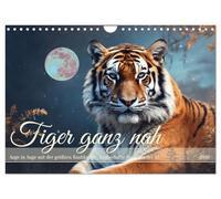 Tiger ganz nah (Wandkalender 2026 DIN A4 quer), CALVENDO Monatskalender: Auge in Auge mit der größten Raubkatze - Zauberhafte Portraits der KI