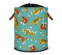 Tiger Grand panier à linge pliable avec couvercle à cordon de serrage