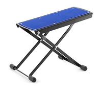 TIGER GST35-BL Tabouret pour guitare, repose-pieds pliable et réglable en hauteur pour guitare classique, acoustique et électrique - Bleu