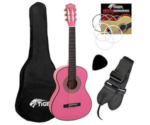 Tiger Guitare classique 3/4 avec accessoires Rose jasmin