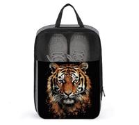 Tiger Head Sac à chaussures de voyage résistant à l'eau avec fermeture éclair Gris Taille unique moderne, gris, Taille unique, Moderne