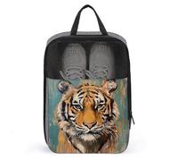 Tiger Head Sac à chaussures vintage pour voyage, usage quotidien, sac de rangement anti-poussière pour chaussures de golf