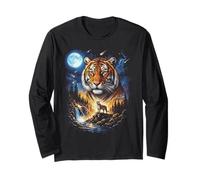 Tiger Howling at The Moon Vintage Fantasy Spirit Art Manche Longue