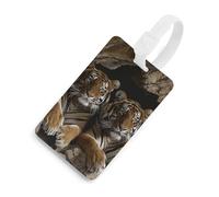 Tiger in Cave - Étiquettes de bagage avec carte d'identité, étiquettes de sac de voyage durables, étiquettes imperméables pour valises, sacs à dos et étuis de voyage, style blanc