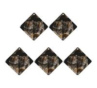 Tiger in Cave Lot de 5 feuilles d'encens parfumées à suspendre pour voiture, maison, voiture, décoration intérieure Motif losange Gris