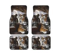 Tiger In Cave Tapis de sol de voiture avec dos antidérapant - Protection intérieure absorbante pour voitures, SUV et véhicules - Facile à nettoyer et durable