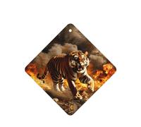 Tiger In The Fire Lot de 4 désodorisants carrés à suspendre pour chambre à coucher, salle de bain