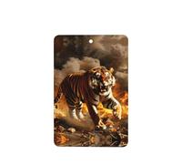 Tiger In The Fire Lot de 4 désodorisants rectangulaires à suspendre pour chambre à coucher, salle de bain