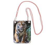 Tiger in the zoo Sac à bandoulière pour téléphone portable et femme - Étanche - Mini sac à main pour téléphone portable - Petit sac à bandoulière avec sangle réglable - Pochette de voyage pour